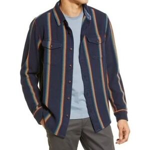 Outerknown Mens Blanket Shirt Sz‎ M Marine Rainbow Stripe Baja Style NWT $148